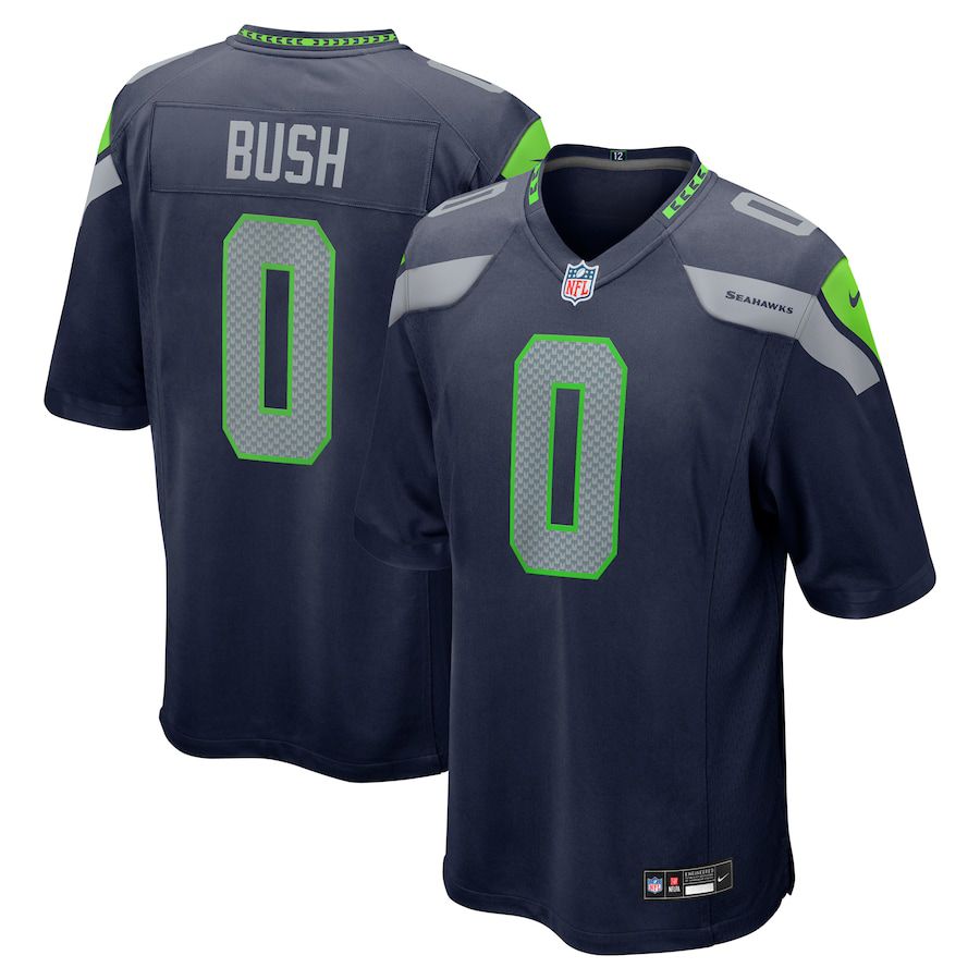 Men Seattle Seahawks 0 Devin Bush Nike College Navy Game NFL Jersey